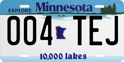 MN license plate 004TEJ