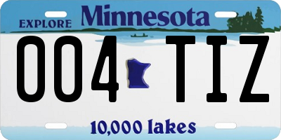 MN license plate 004TIZ