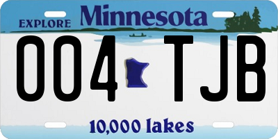 MN license plate 004TJB