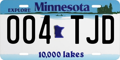 MN license plate 004TJD