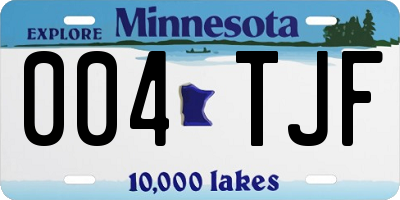 MN license plate 004TJF