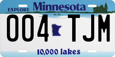 MN license plate 004TJM