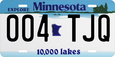 MN license plate 004TJQ