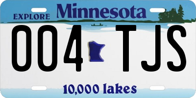 MN license plate 004TJS