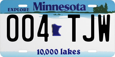 MN license plate 004TJW