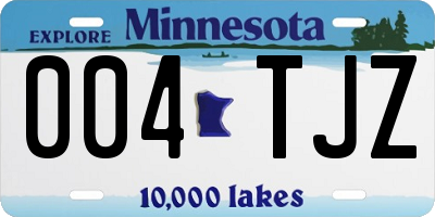 MN license plate 004TJZ