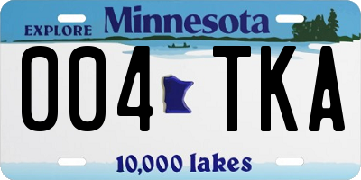 MN license plate 004TKA