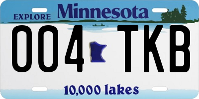 MN license plate 004TKB