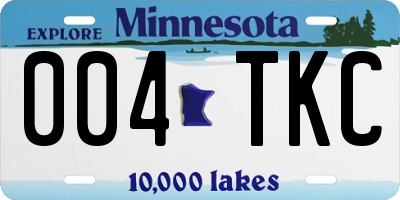 MN license plate 004TKC