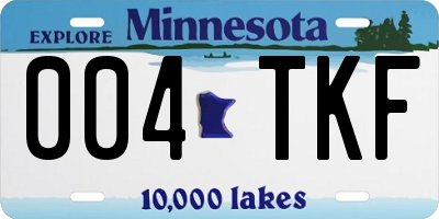 MN license plate 004TKF