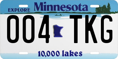 MN license plate 004TKG