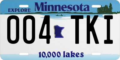 MN license plate 004TKI