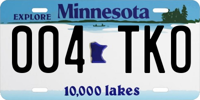 MN license plate 004TKO