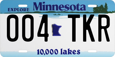 MN license plate 004TKR