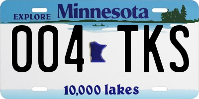 MN license plate 004TKS