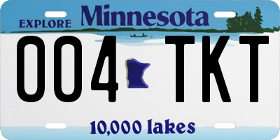 MN license plate 004TKT