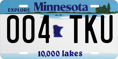 MN license plate 004TKU