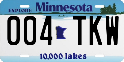 MN license plate 004TKW