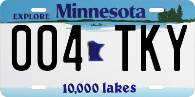 MN license plate 004TKY