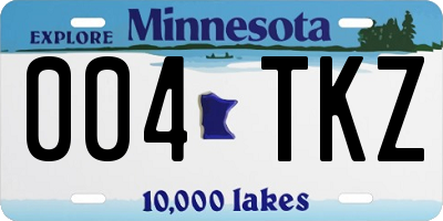 MN license plate 004TKZ