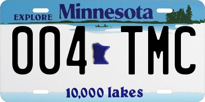MN license plate 004TMC