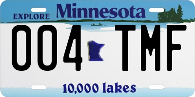MN license plate 004TMF