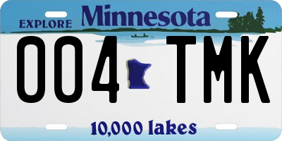 MN license plate 004TMK