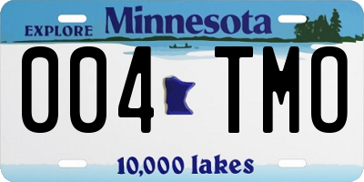MN license plate 004TMO