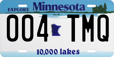 MN license plate 004TMQ