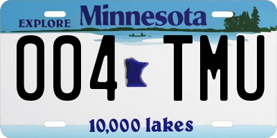 MN license plate 004TMU