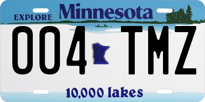MN license plate 004TMZ