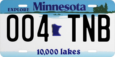 MN license plate 004TNB