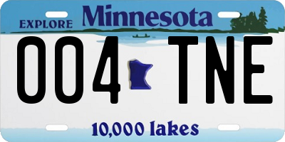 MN license plate 004TNE