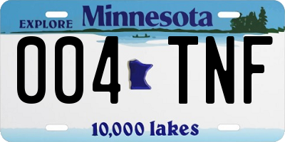 MN license plate 004TNF