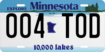 MN license plate 004TOD
