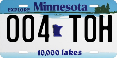 MN license plate 004TOH