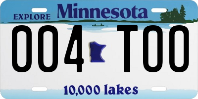 MN license plate 004TOO