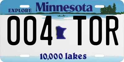MN license plate 004TOR