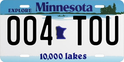 MN license plate 004TOU