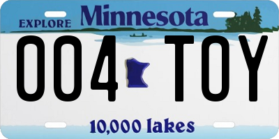 MN license plate 004TOY