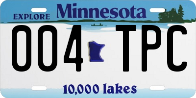 MN license plate 004TPC