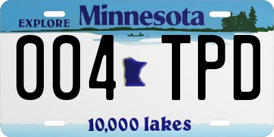 MN license plate 004TPD