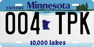 MN license plate 004TPK