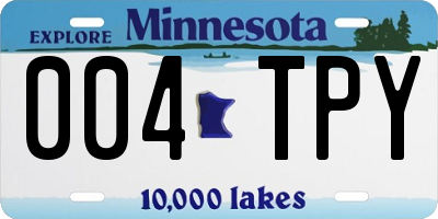 MN license plate 004TPY