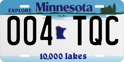 MN license plate 004TQC