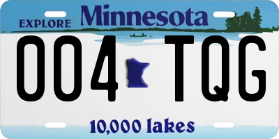 MN license plate 004TQG