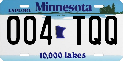 MN license plate 004TQQ