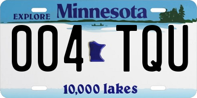 MN license plate 004TQU