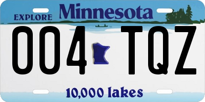 MN license plate 004TQZ