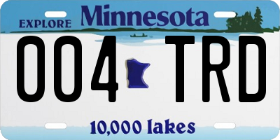 MN license plate 004TRD